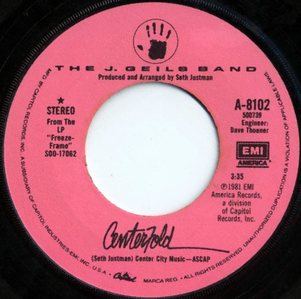 The J. Geils Band - Centerfold (7", Single, Win)