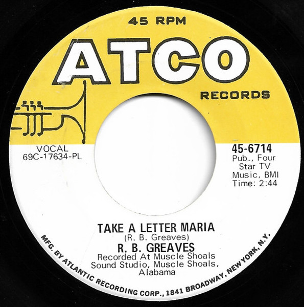 R.B. Greaves - Take A Letter Maria (7", Single, PL )