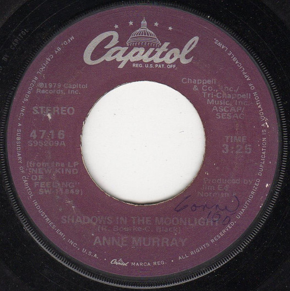 Anne Murray - Shadows In The Moonlight - Capitol Records - 4716 - 7", Single 1108026066