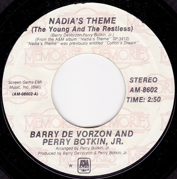 Barry De Vorzon And Perry Botkin Jr. - Nadia's Theme / Bless The Beasts And Children - A&M Records - AM-8602 - 7", RE, Styrene 1108404763