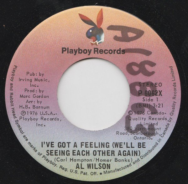 Al Wilson - I've Got A Feeling (We'll Be Seeing Each Other Again) (7", Single)