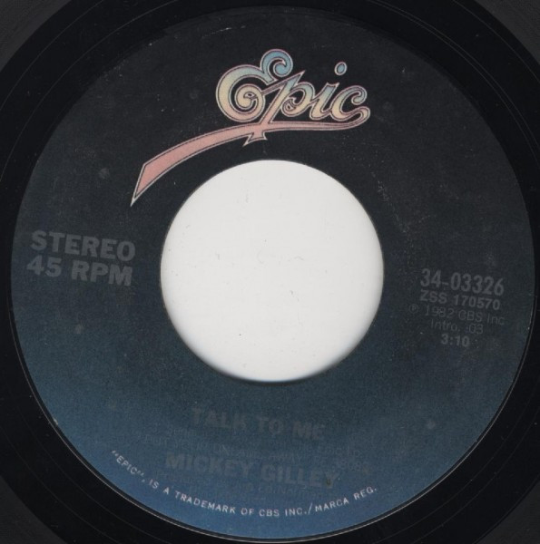 Mickey Gilley - Talk To Me / Honky Tonkin' (I Guess I Done Me Some) (7", Single, Styrene, Ter)