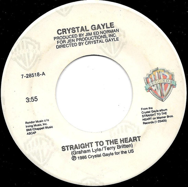 Crystal Gayle - Straight To The Heart (7")