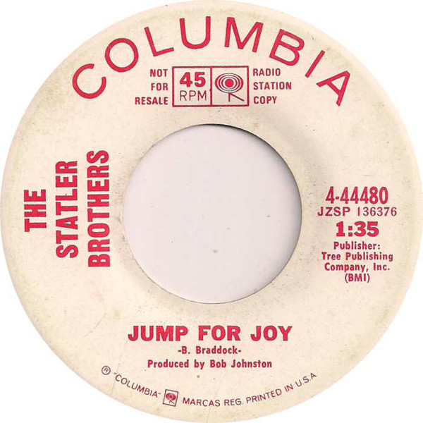The Statler Brothers - Jump For Joy / Take A Bow Rufus Humfry (7", Promo)