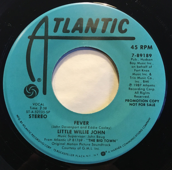 Little Willie John - The Big Town: Original Motion Picture Soundtrack - Atlantic - 7-89189 - 7", Single, Promo 1111360481