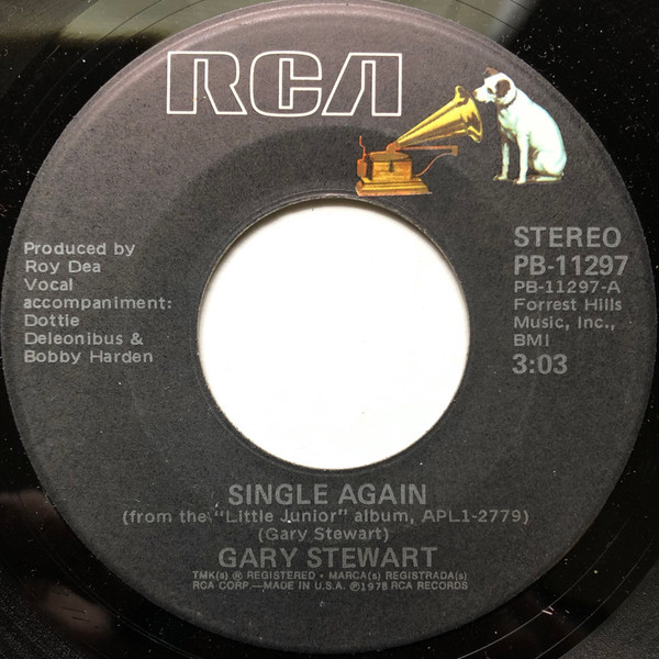 Gary Stewart - Single Again (7", Single, Ind)