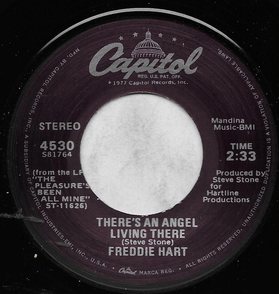 Freddie Hart - There's An Angel Living There (7", Single, Los)