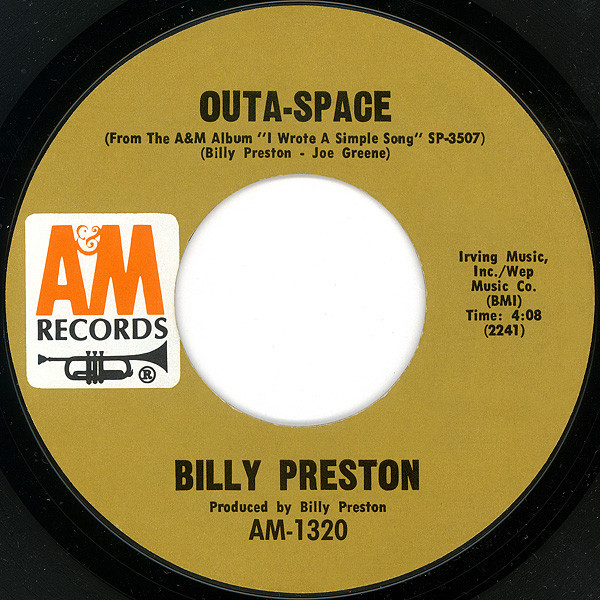 Billy Preston - Outa-Space / I Wrote A Simple Song - A&M Records - AM-1320 - 7", Single, Styrene 1112627260