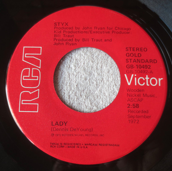 Styx - Lady / Children Of The Land (Short Version) (7", Single, RE)