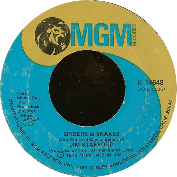 Jim Stafford - Spiders & Snakes - MGM Records - K 14648 - 7", She 1112643019 Jim Stafford - Spiders & Snakes - MGM Records - K 14648 - 7", She 1112643019
