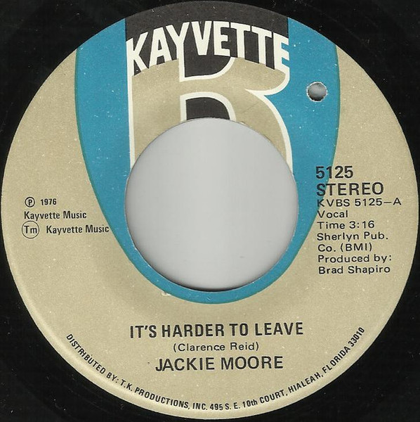 Jackie Moore - It's Harder To Leave / The Bridge That Lies Between Us (7", Single)
