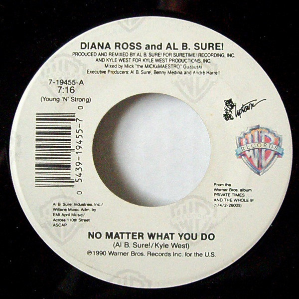 Diana Ross And Al B. Sure!, Al B. Sure! - No Matter What You Do / Al'l Justify Your Love - Warner Bros. Records - 7-19455 - 7", Single 1115305646