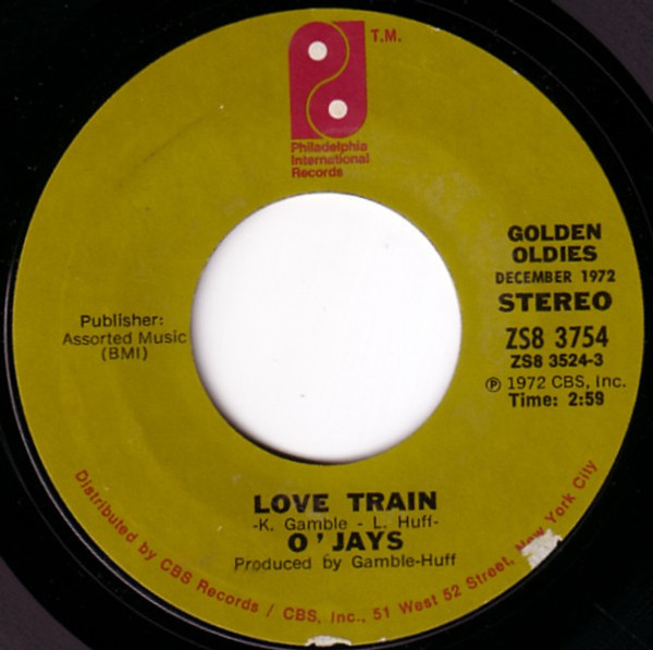 The O'Jays - Love Train / Time To Get Down - Philadelphia International Records - ZS8 3754 - 7", Single 1115311055