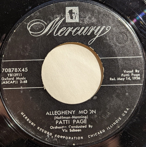Patti Page - Allegheny Moon / The Strangest Romance - Mercury - 70878X45 - 7", Single 1115714076