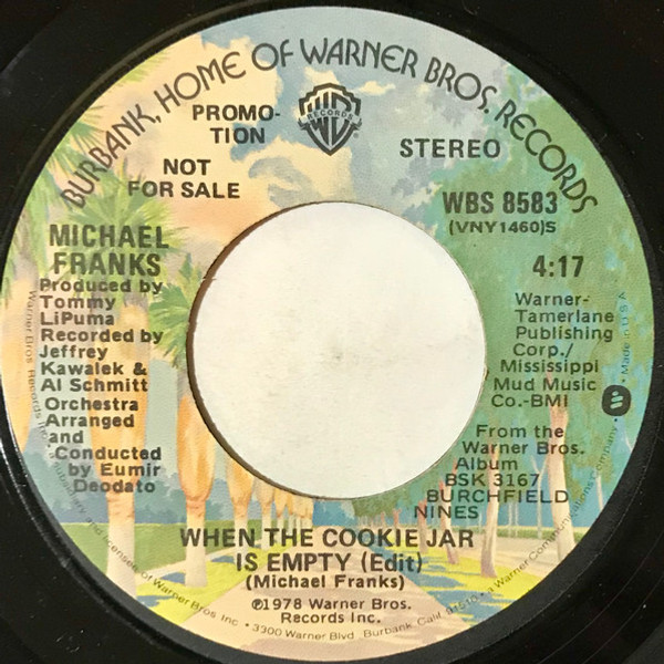 Michael Franks - When The Cookie Jar Is Empty (7", Promo)