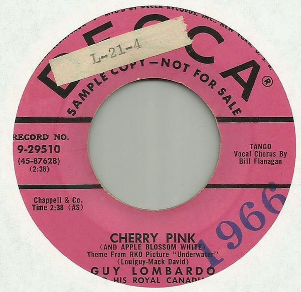 Guy Lombardo And His Royal Canadians - Cherry Pink (And Apple Blossom White) / Darling, Je Vous Aime Beaucoup (7", Promo)