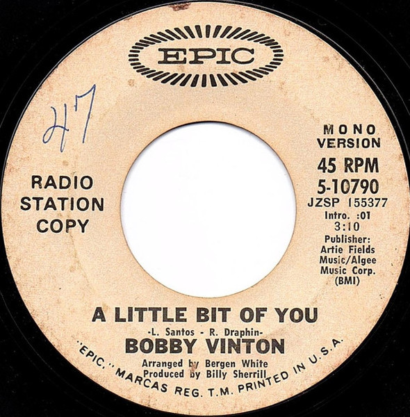 Bobby Vinton - A Little Bit Of You (7", Single, Promo)