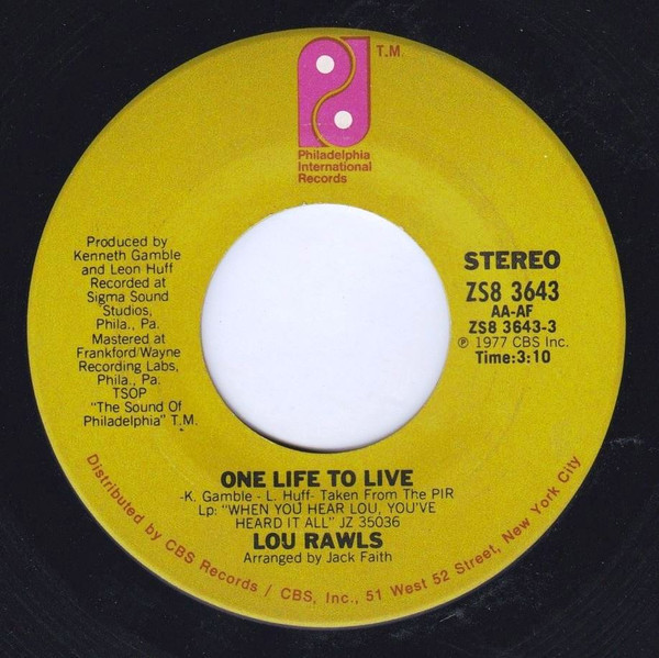 Lou Rawls - One Life To Live / If I Coulda, Woulda, Shoulda (7", Single)