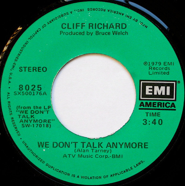 Cliff Richard - We Don't Talk Anymore - EMI America - 8025 - 7", Single, Los 1119670563