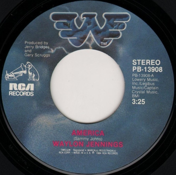 Waylon Jennings - America / People Up In Texas (7", Single, Styrene, Ind)