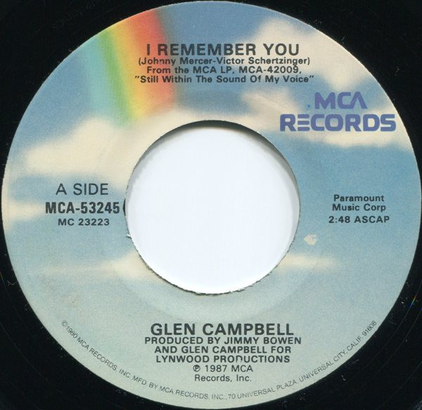 Glen Campbell - I Remember You (7", Single)