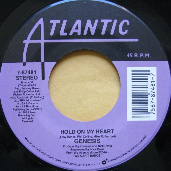 Genesis - Hold On My Heart - Atlantic - 7-87481 - 7", Spe 1119977118