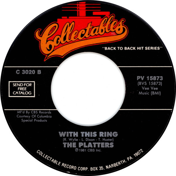 The Platters - I Love You A Thousand Times / With This Ring (7")