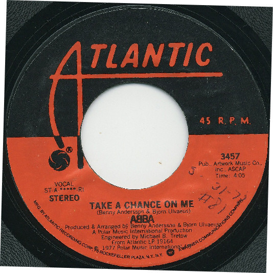 ABBA - Take A Chance On Me / I'm A Marionette (7", Single, Styrene, PRC)