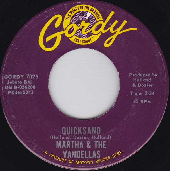 Martha & The Vandellas* - Quicksand / Darling, I Hum Our Song (7", Single, Ind)
