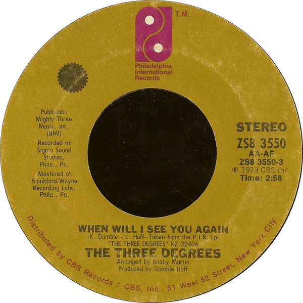The Three Degrees - When Will I See You Again (7", Single)