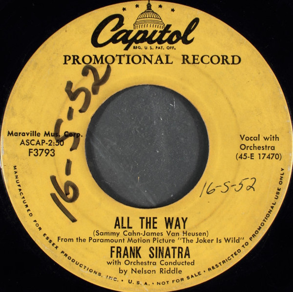 Frank Sinatra - All The Way (7", Promo)