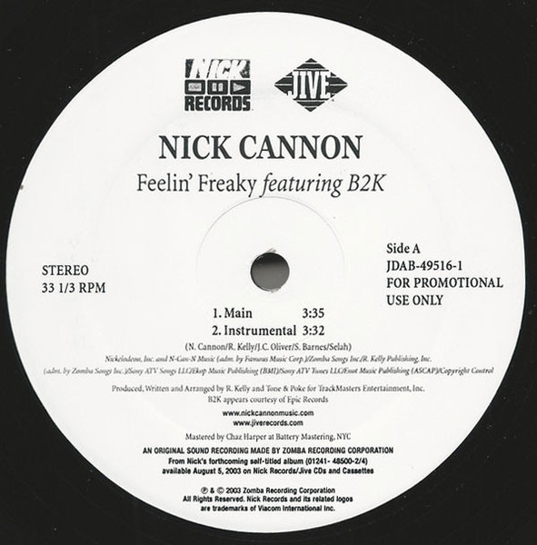 Nick Cannon Featuring B2K - Feelin' Freaky (12", Single, Promo)