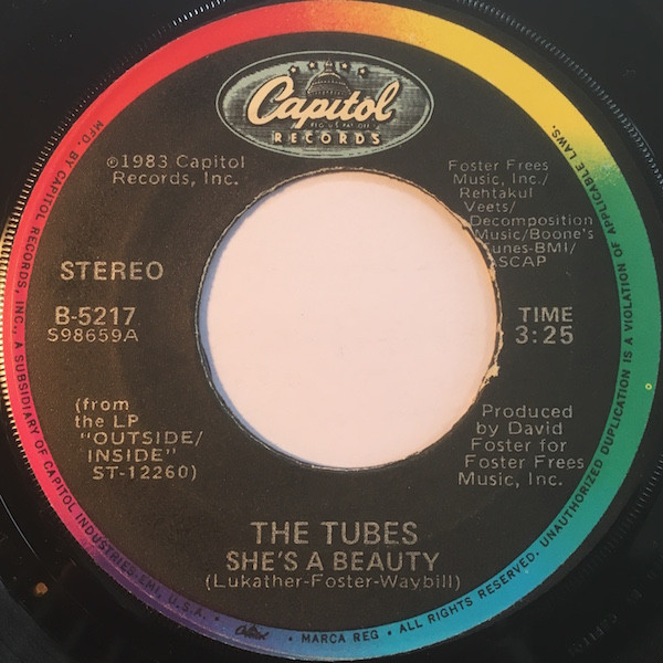 The Tubes - She's A Beauty (7", Single, Jac)