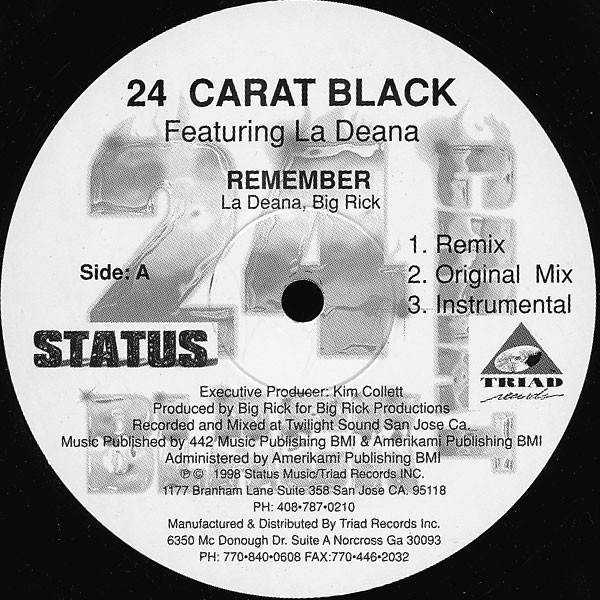 24 Carat Black (2) - Remember - Triad Records - TR-3123 - 12" 1136365071