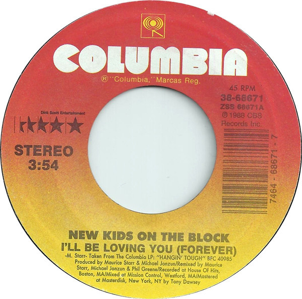 New Kids On The Block - I'll Be Loving You (Forever) (7", Styrene, Car)