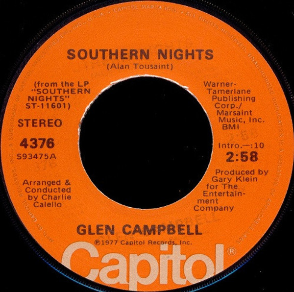 Glen Campbell - Southern Nights - Capitol Records - 4376 - 7", Single, Win 1139157616