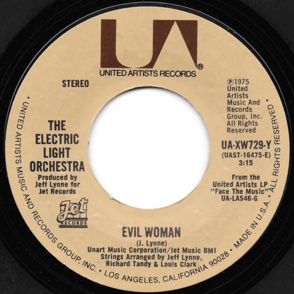 Electric Light Orchestra - Evil Woman - United Artists Records, Jet Records - UA-XW729-Y - 7", Single, Styrene 1139244637