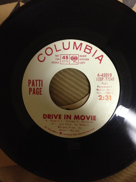 Patti Page - Drive In Movie (7", Promo)