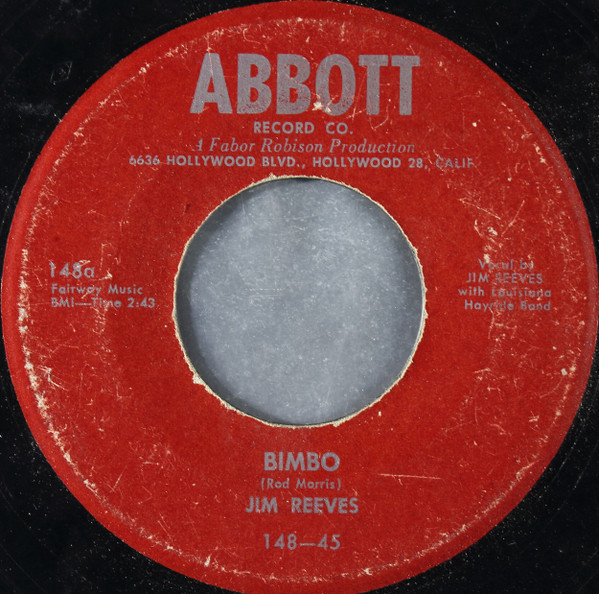 Jim Reeves With Louisiana Hayride Band - Bimbo  (7", Single)