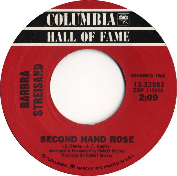 Barbra Streisand - Second Hand Rose / People - Columbia - 13-33092 - 7", Single 1142446715