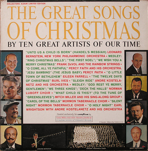 Various - The Great Songs Of Christmas (By Ten Great Artists Of Our Time) - Columbia Record Productions - none - LP, Album, Comp, Ltd 1143644535