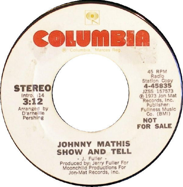 Johnny Mathis - Show And Tell (7", Single, Promo)
