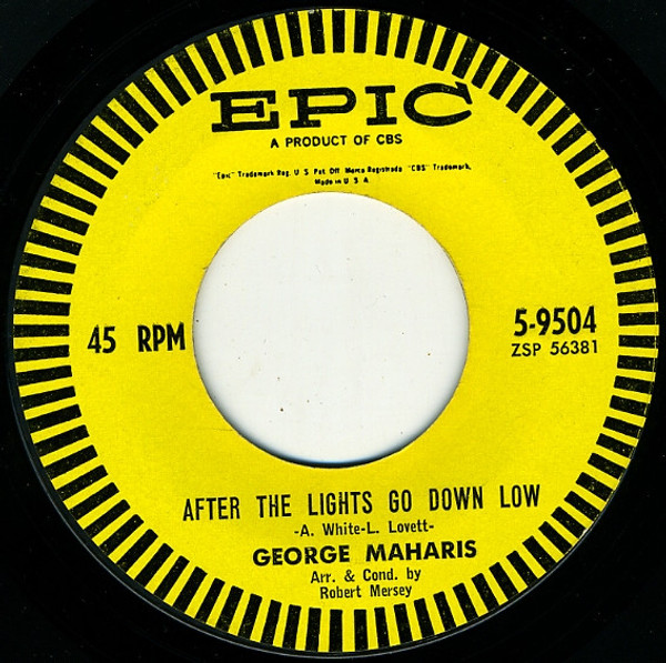 George Maharis - After The Lights Go Down Low / Teach Me Tonight (7", Single, Mono, Styrene, Hol)