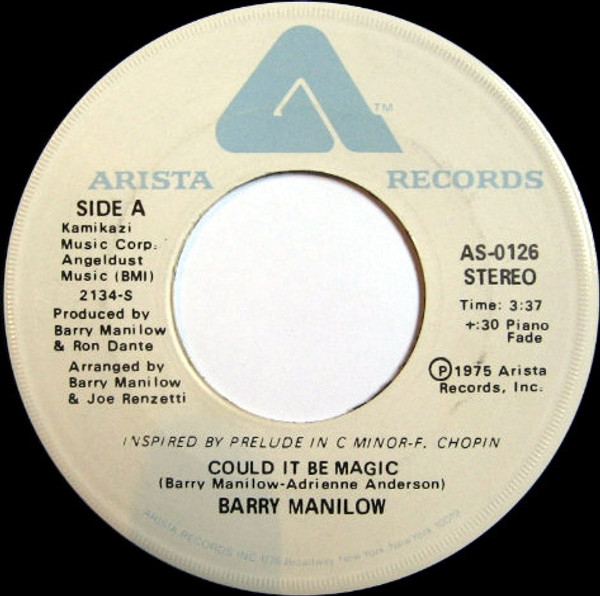 Barry Manilow - Could It Be Magic - Arista - AS-0126 - 7", Single, Nor 1146396161