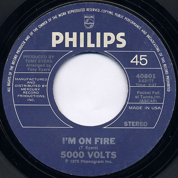 5000 Volts - I'm On Fire - Philips - 40801 - 7", Styrene, Ter 1146433529