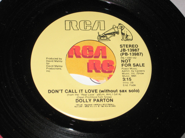 Dolly Parton - Don't Call It Love (7", Promo)