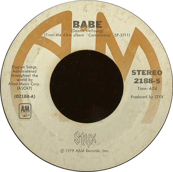 Styx - Babe  - A&M Records - 2188-S - 7", Single, Styrene, Ter 1154052078