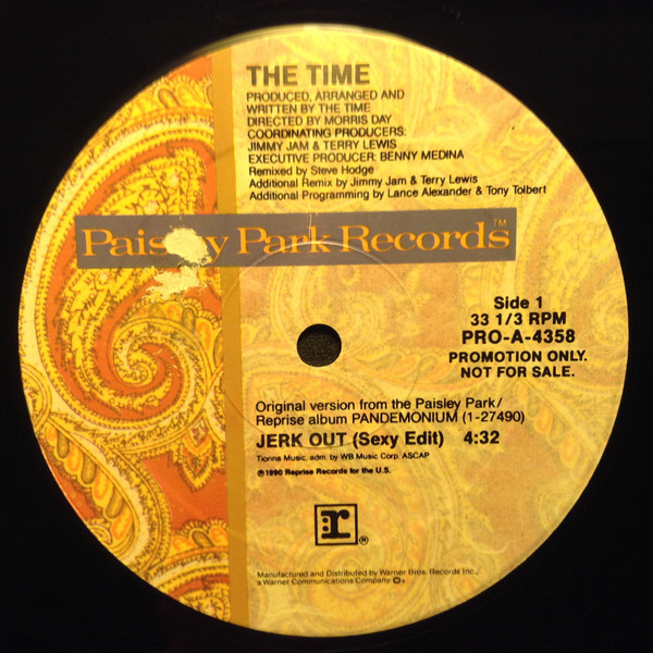 The Time - Jerk Out - Paisley Park, Reprise Records - PRO-A-4358 - 12", Promo 1154053700