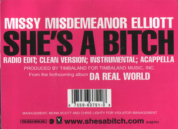 Missy Elliott - She's A Bitch - EastWest Records America - 0-63751 - 12" 1154476555