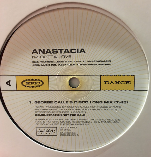 Anastacia - I'm Outta Love (12", S/Sided, Promo)
